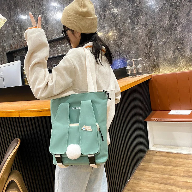 KYLETHOMASW  -  Lovely Japan Style Rabbit Ears Canvas Bag Students Shoulder Bags Messenger Bags bolso mujer
