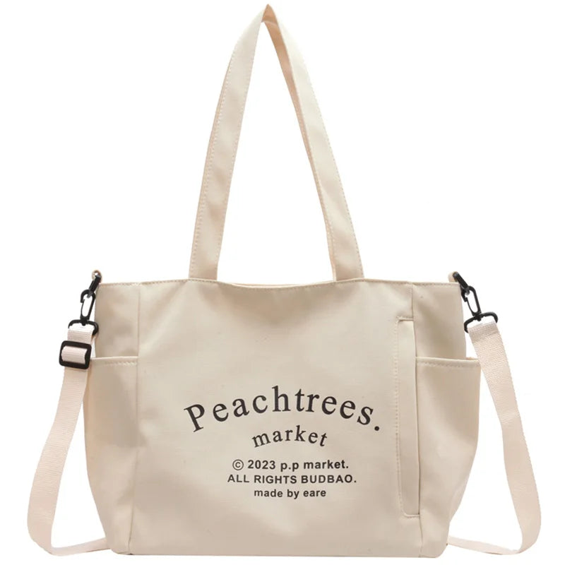 Kylethomasw Design Messenger Bags Canvas Bags for Women Casual Tote Soft Travel Shoulder Bag Shopping Bags Girls School Bags Simple