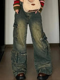 Kylethomasw Japanese Streetwear Fashion Trousers Baggy Cargo Pants Office Lady Wide Pants Casual Long Jeans Casual Vintage Cyber New Trend