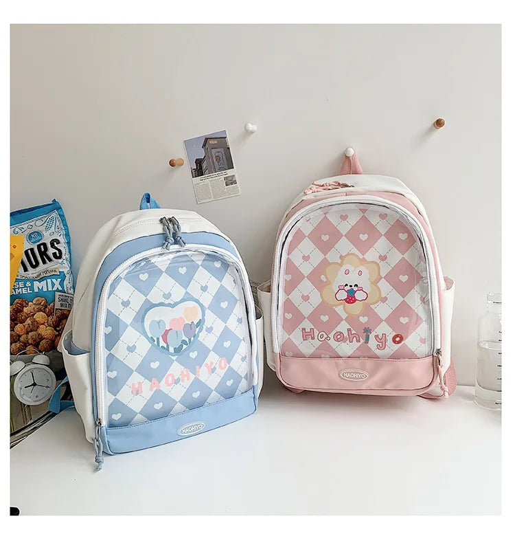 KYLETHOMASW  -  New Trendy Ita Backpacks Teenage Girls Transparent Canvas School Bag High-capacity Print Clear Rucksack  Bolsa Mujer 2025