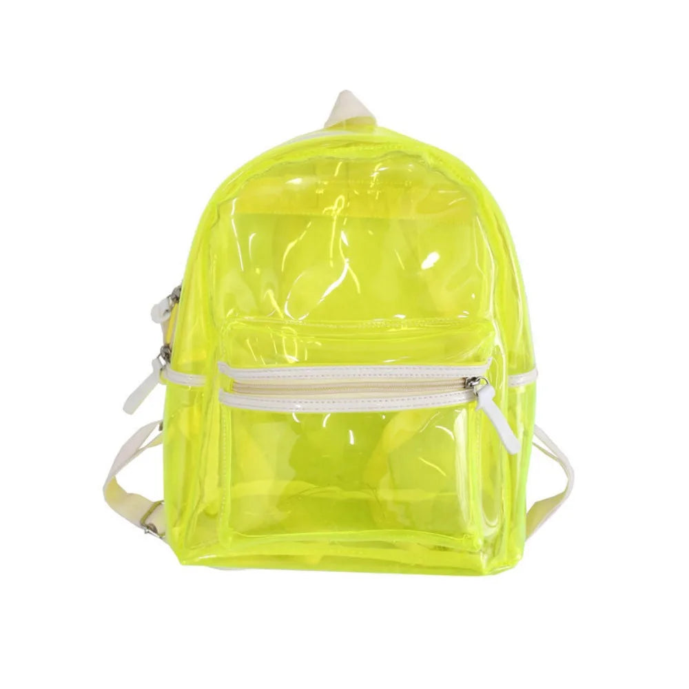 KYLETHOMASW  -  Large Capacity LED Lights Schoolbag Adjustable Straps Waterproof PVC Transparent Backpack Visible Multi-functional