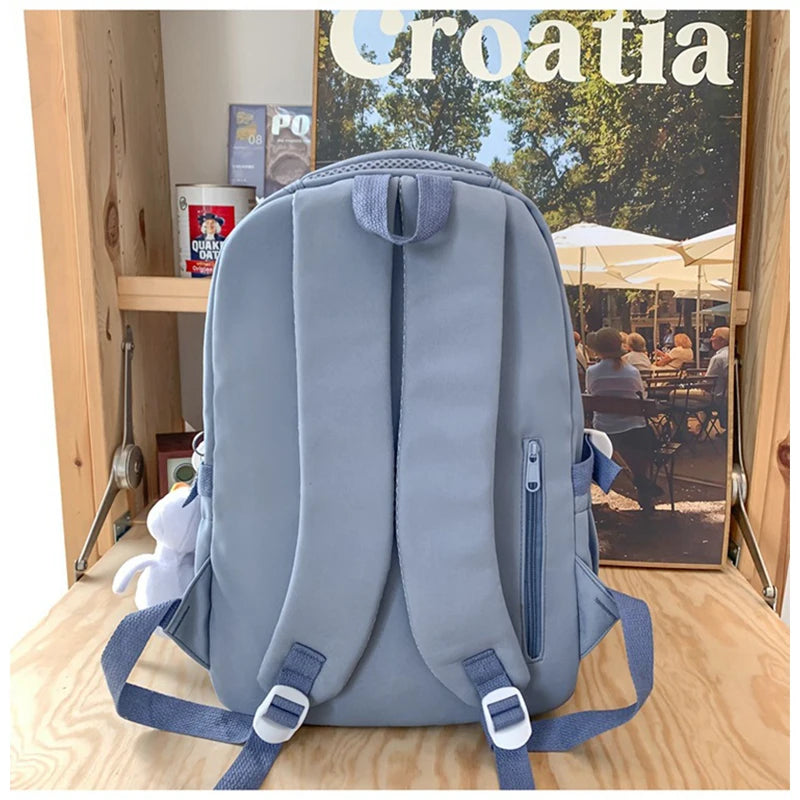 Kylethomasw School Backpack for Women Nylon Student Schoolbag Teenagers Girls Bagpack