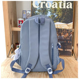 Kylethomasw School Backpack for Women Nylon Student Schoolbag Teenagers Girls Bagpack