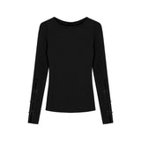 Kylethomasw Y2k White Hollow Out T-shirts for Women Long Sleeve Slim Tops with Bow Coquette Sexy Girl O-neck Aesthetic Clothes Chic