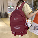 Kylethomasw School Backpack for Women Nylon Student Schoolbag Teenagers Girls Bagpack