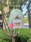 Kylethomasw New Mint Green Y2k Star Bone Decoration Monster Pendant Aesthetic Sweet Girl Backpack Preppy High-capacity School Backpack