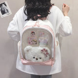 KYLETHOMASW  -  New Trendy Ita Backpacks Teenage Girls Transparent Canvas School Bag High-capacity Print Clear Rucksack  Bolsa Mujer 2025