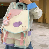 KYLETHOMASW  -  women Patchwork Contrast Color schoolbags High-capacity student travel bags fashion Y2k Aesthetic All Match Backpacks
