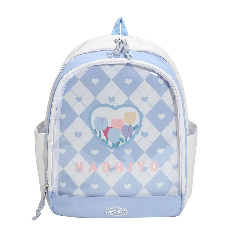 KYLETHOMASW  -  New Trendy Ita Backpacks Teenage Girls Transparent Canvas School Bag High-capacity Print Clear Rucksack  Bolsa Mujer 2025