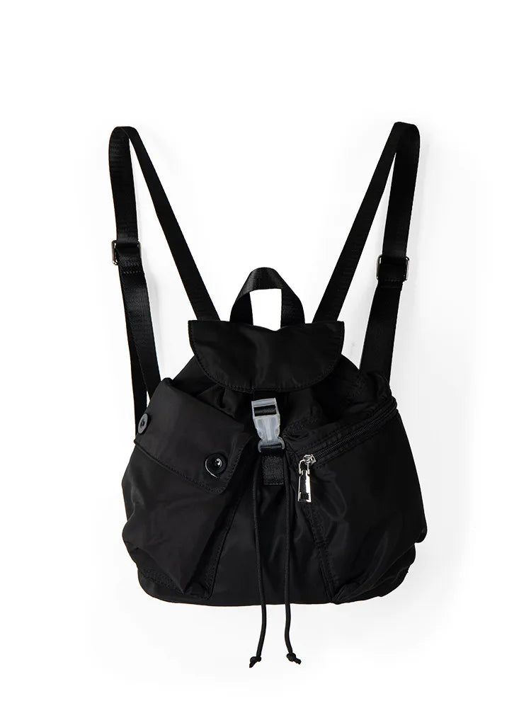 KYLETHOMASW  -  Korean Fashion Nylon Backpacks for Women 2025 New Pockets Casual School Bag Solid Simple High-capacity Portability Rucksack