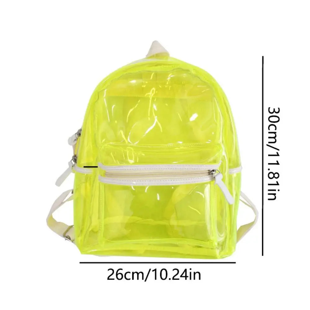 KYLETHOMASW  -  Large Capacity LED Lights Schoolbag Adjustable Straps Waterproof PVC Transparent Backpack Visible Multi-functional