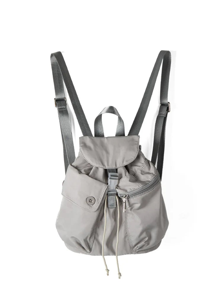 KYLETHOMASW  -  Korean Fashion Nylon Backpacks for Women 2025 New Pockets Casual School Bag Solid Simple High-capacity Portability Rucksack