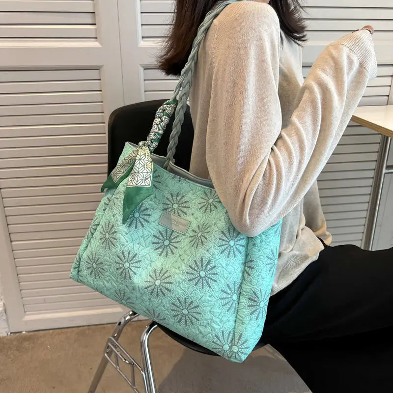 Kylethomasw Large Capacity Canvas Tote Bag New Fashion Bow Shoulder Bag School Bag for College Students Casual All Match Designer Bag