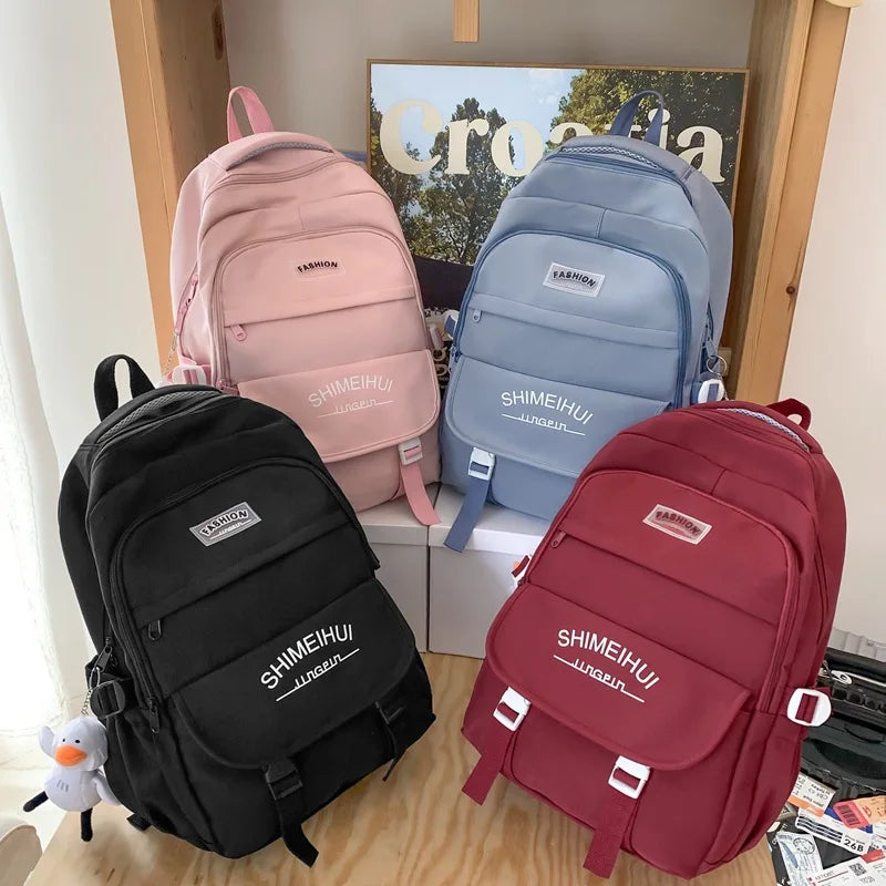 Kylethomasw School Backpack for Women Nylon Student Schoolbag Teenagers Girls Bagpack