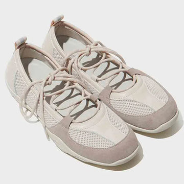 KYLETHOMASW  -  Shallow Lace-up Ballet Shoes For Women Round Toe Air Mesh Breathable Solid Color Sports Shoes Outdoor Designer New Brand Shoes