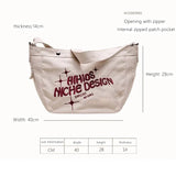 Kylethomasw Canvas Large Bag Capacity Shoulder Women Bag Embroidered Tote Crossbody Bags Female Street Fashion Shopping Messenger Bag 2024