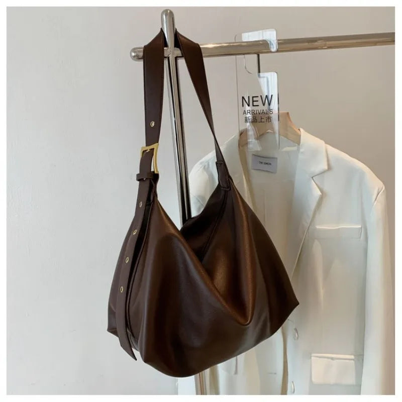 Kylethomasw Zipper Ladies Bags Solid Color Retro Large Bags Ladies Casual Shoulder Bags Fashion Shopping Bags Luxury Designer Ladies Bags