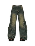 Kylethomasw Japanese Streetwear Fashion Trousers Baggy Cargo Pants Office Lady Wide Pants Casual Long Jeans Casual Vintage Cyber New Trend