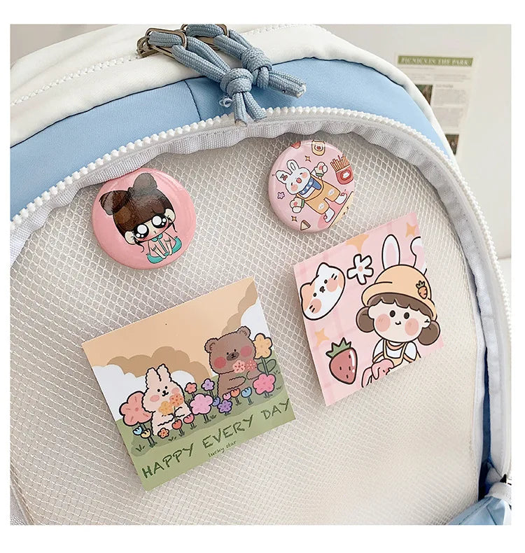 KYLETHOMASW  -  New Trendy Ita Backpacks Teenage Girls Transparent Canvas School Bag High-capacity Print Clear Rucksack  Bolsa Mujer 2025