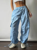 KYLETHOMASW  -  Y2k Aesthetic Streetwear Cargo Pants Women American Retro Harajuku Casual Solid Baggy Trousers Oversized Sweatpants