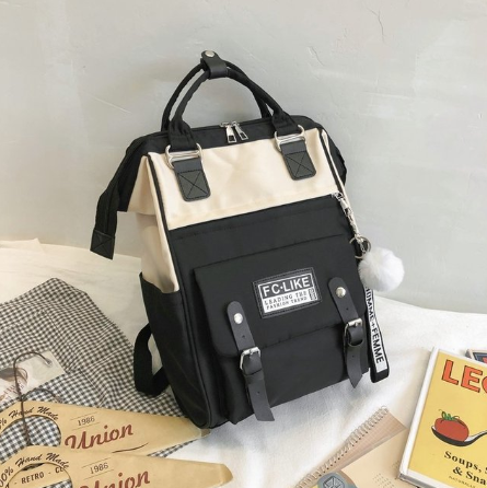 Kylethomasw Backpacks for School Teenagers Girls Cute Ring Bag Designer Travel Laptop Backpack Women Notebook Back Pack Patchwork Bagpack