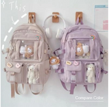 Kylethomasw Large-capacity High School Student Backpack Junior High School Student School Bag Female Korean Version of Girl Backpack
