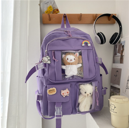 Kylethomasw Large-capacity High School Student Backpack Junior High School Student School Bag Female Korean Version of Girl Backpack