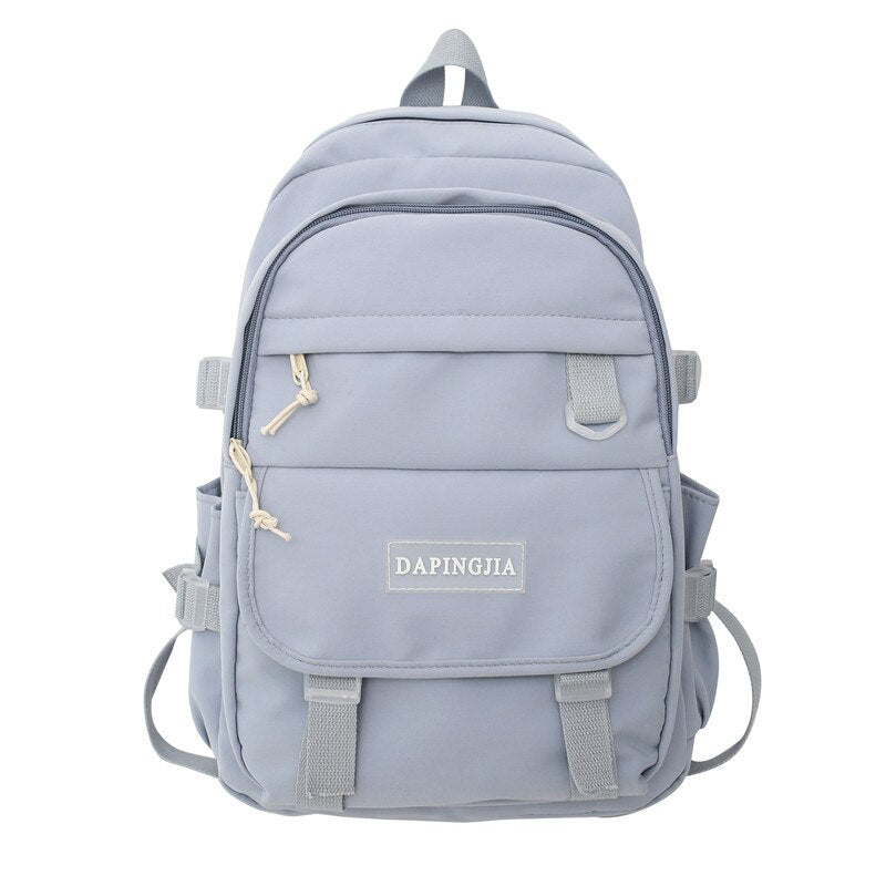 EST New Large Shoulders Girls Student Book Kawaii School Bag Female Casual Travel Bagpack Women Solid Color Mochila Bag Fashion
