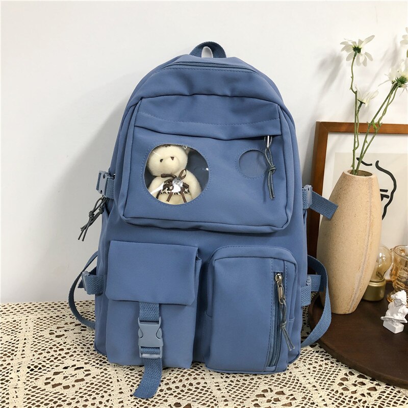 Kylethomasw Women Harajuku Cute Backpack Nylon Student School Bag Laptop Ladies Kawaii Backpacks Girl Fashion Book Bags Female Trendy Travel