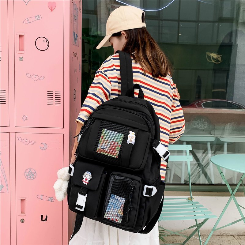 2022  Women Large Capacity Travel Backpack Female Multi-pocket College Waterproof School Bags Transparent Pocket Laptop Backpacks