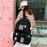 2022  Women Large Capacity Travel Backpack Female Multi-pocket College Waterproof School Bags Transparent Pocket Laptop Backpacks