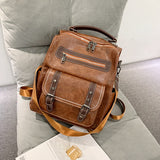 Women Leather Backpack Female Fashion Rucksack Designer Vintage Shoulder Bag Escola Large Capacity School Bag Backpacks Mochila