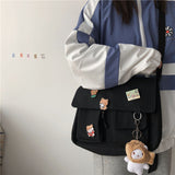 Kylethomasw  Women Simple Crossbody Money Bag Cute Casual Satchel Girls Shoulder Pouch Women Sweet Printed Canvas Diagonal Cross School Bag