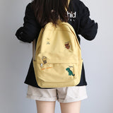 Kylethomasw Female Cute Embroidery Backpack Women Harajuku School Bag Teenage Book Ladies Backpack Kawaii College Student Girl Bags Fashion