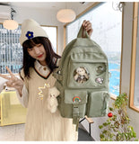 Kylethomasw Women Harajuku Cute Backpack Nylon Student School Bag Laptop Ladies Kawaii Backpacks Girl Fashion Book Bags Female Trendy Travel