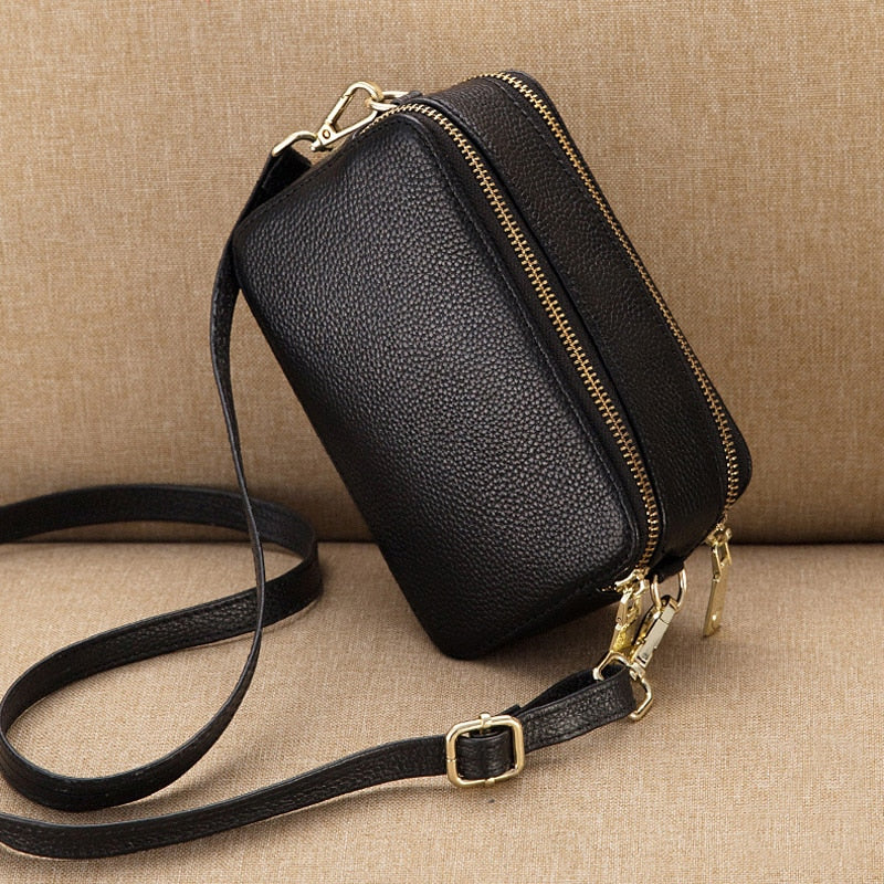 Kylethomasw Genuine Leather Small Ladies Crossbody Bags Female Casual Shoulder Messenger Bags For Women Luxury Handbag Fashion Purse Bag