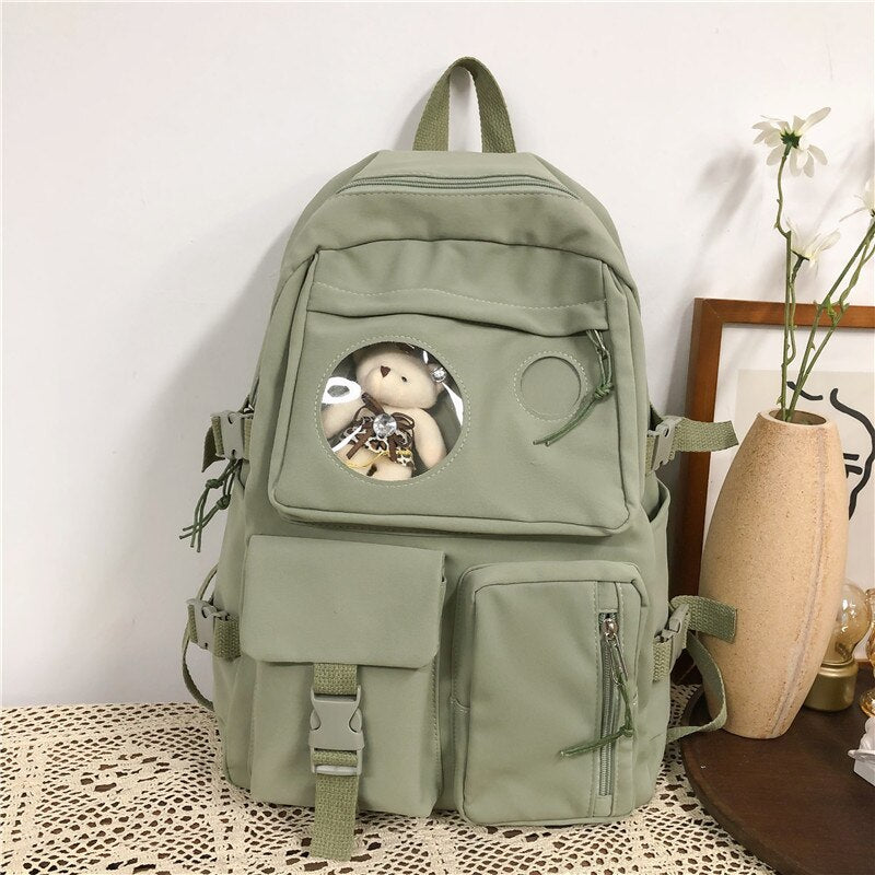 Kylethomasw Women Harajuku Cute Backpack Nylon Student School Bag Laptop Ladies Kawaii Backpacks Girl Fashion Book Bags Female Trendy Travel