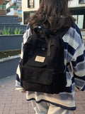 Kylethomasw Schoolbag Female college students fashion trend simple corduroy backpack winter versatile portable backpack small