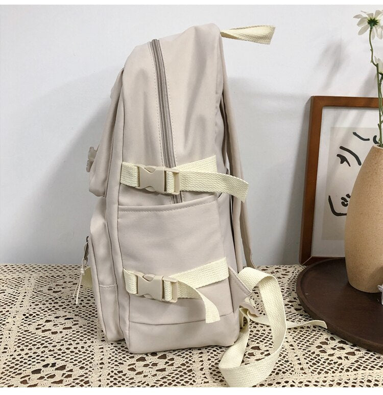 Kylethomasw Women Harajuku Cute Backpack Nylon Student School Bag Laptop Ladies Kawaii Backpacks Girl Fashion Book Bags Female Trendy Travel