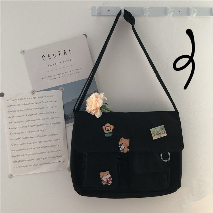 Kylethomasw  Women Simple Crossbody Money Bag Cute Casual Satchel Girls Shoulder Pouch Women Sweet Printed Canvas Diagonal Cross School Bag