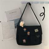 Kylethomasw  Women Simple Crossbody Money Bag Cute Casual Satchel Girls Shoulder Pouch Women Sweet Printed Canvas Diagonal Cross School Bag