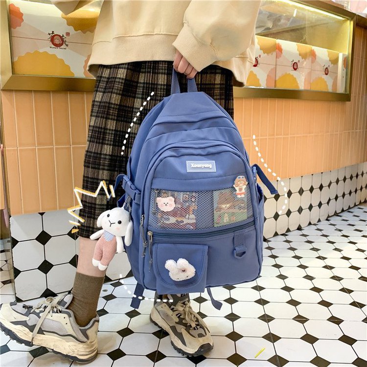 Kylethomasw Japanese Fashion Backpack Women School Bags For Teenage Girls Multipockets Mesh Nylon Backpacks Mochila Feminina Bag Bolsa Mujer