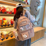 Kylethomasw Japanese Fashion Backpack Women School Bags For Teenage Girls Multipockets Mesh Nylon Backpacks Mochila Feminina Bag Bolsa Mujer