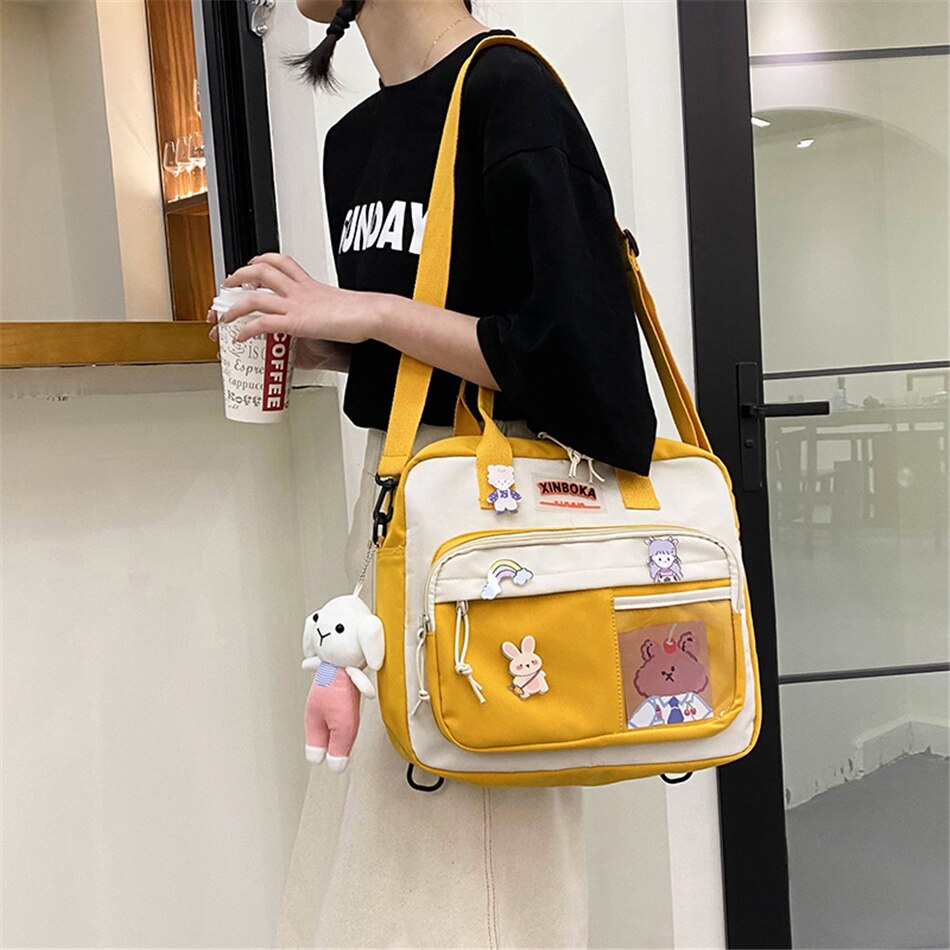 Kylethomasw 3 In 1 Fashion Lady Backpack High Quality Nylon Shoulder Bags for Women School Teenager Girls Travel Backpacks Cute Mochila