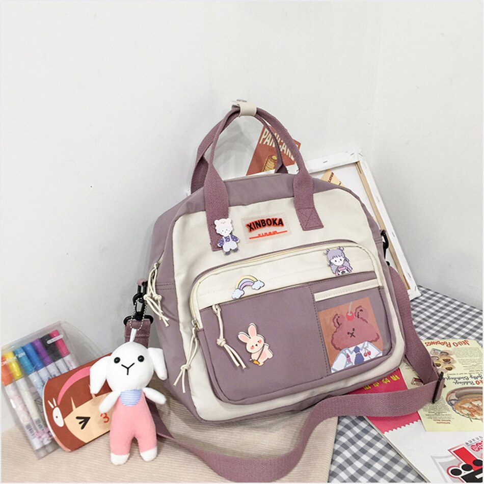 Kylethomasw 3 In 1 Fashion Lady Backpack High Quality Nylon Shoulder Bags for Women School Teenager Girls Travel Backpacks Cute Mochila