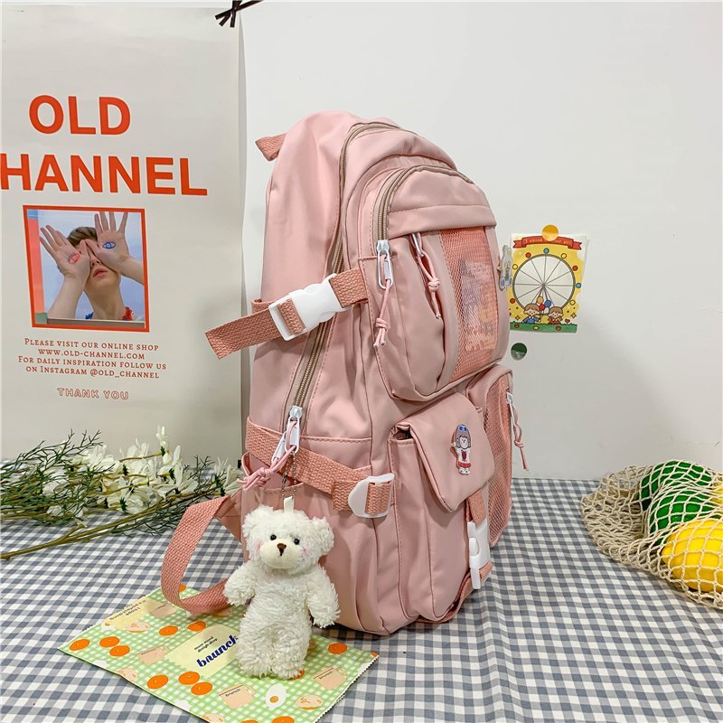 2022  Women Large Capacity Travel Backpack Female Multi-pocket College Waterproof School Bags Transparent Pocket Laptop Backpacks