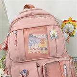 2022  Women Large Capacity Travel Backpack Female Multi-pocket College Waterproof School Bags Transparent Pocket Laptop Backpacks