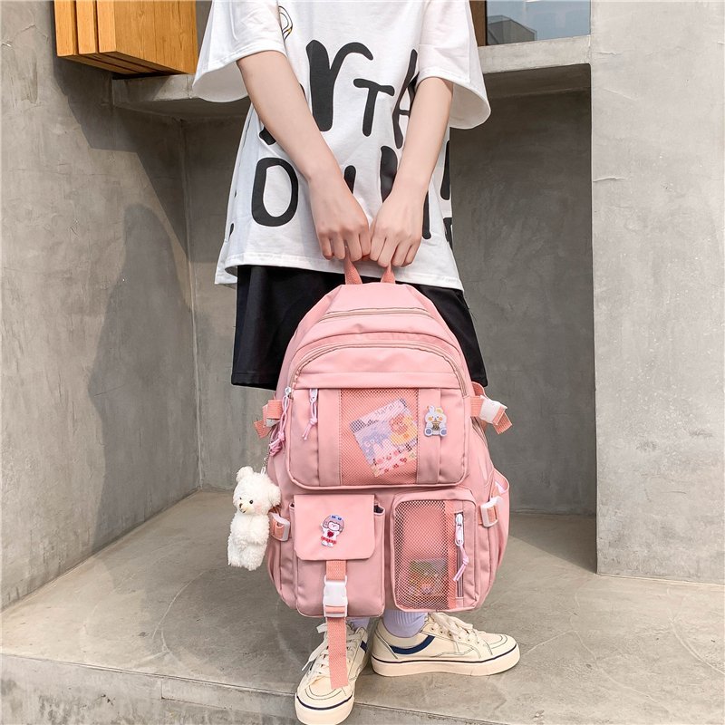 2022  Women Large Capacity Travel Backpack Female Multi-pocket College Waterproof School Bags Transparent Pocket Laptop Backpacks