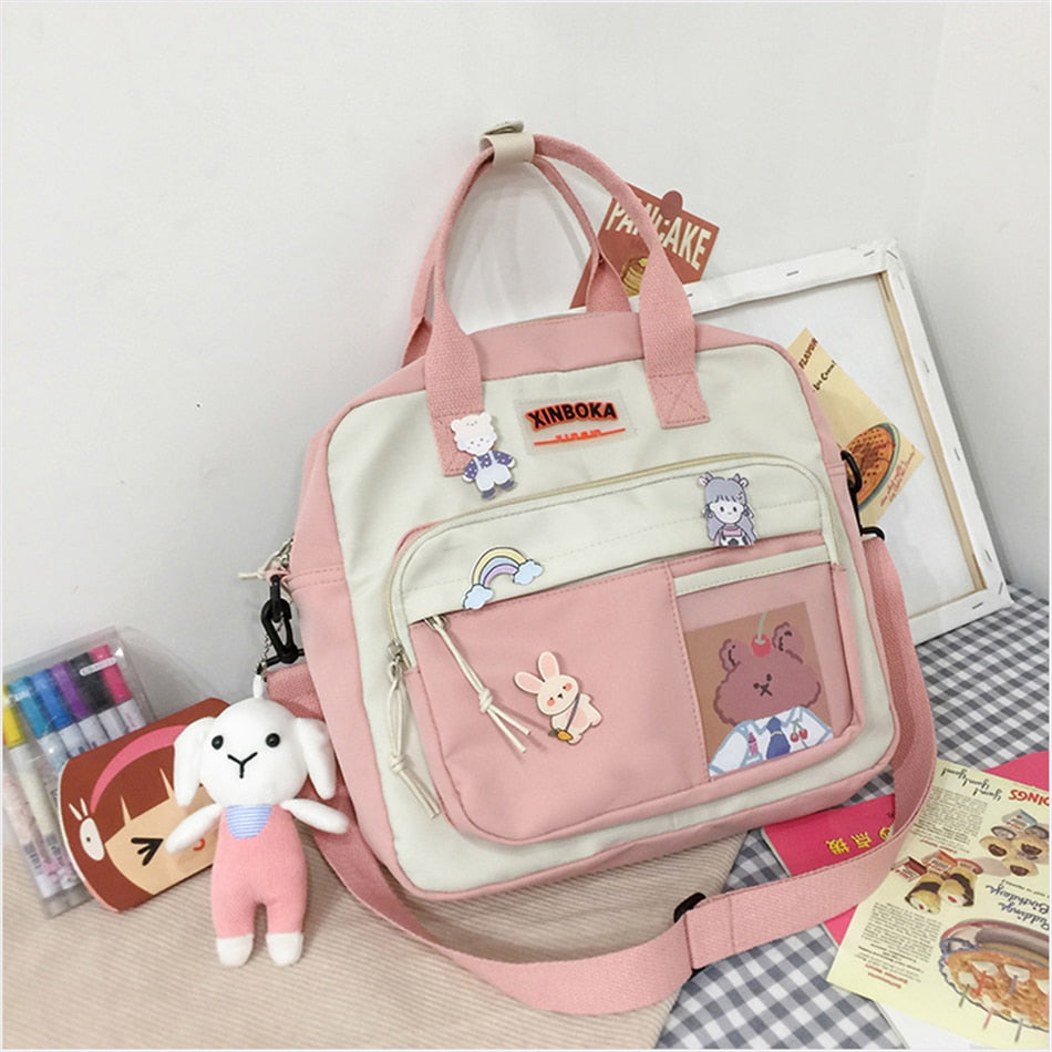 Kylethomasw 3 In 1 Fashion Lady Backpack High Quality Nylon Shoulder Bags for Women School Teenager Girls Travel Backpacks Cute Mochila