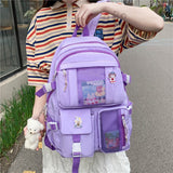 2022  Women Large Capacity Travel Backpack Female Multi-pocket College Waterproof School Bags Transparent Pocket Laptop Backpacks